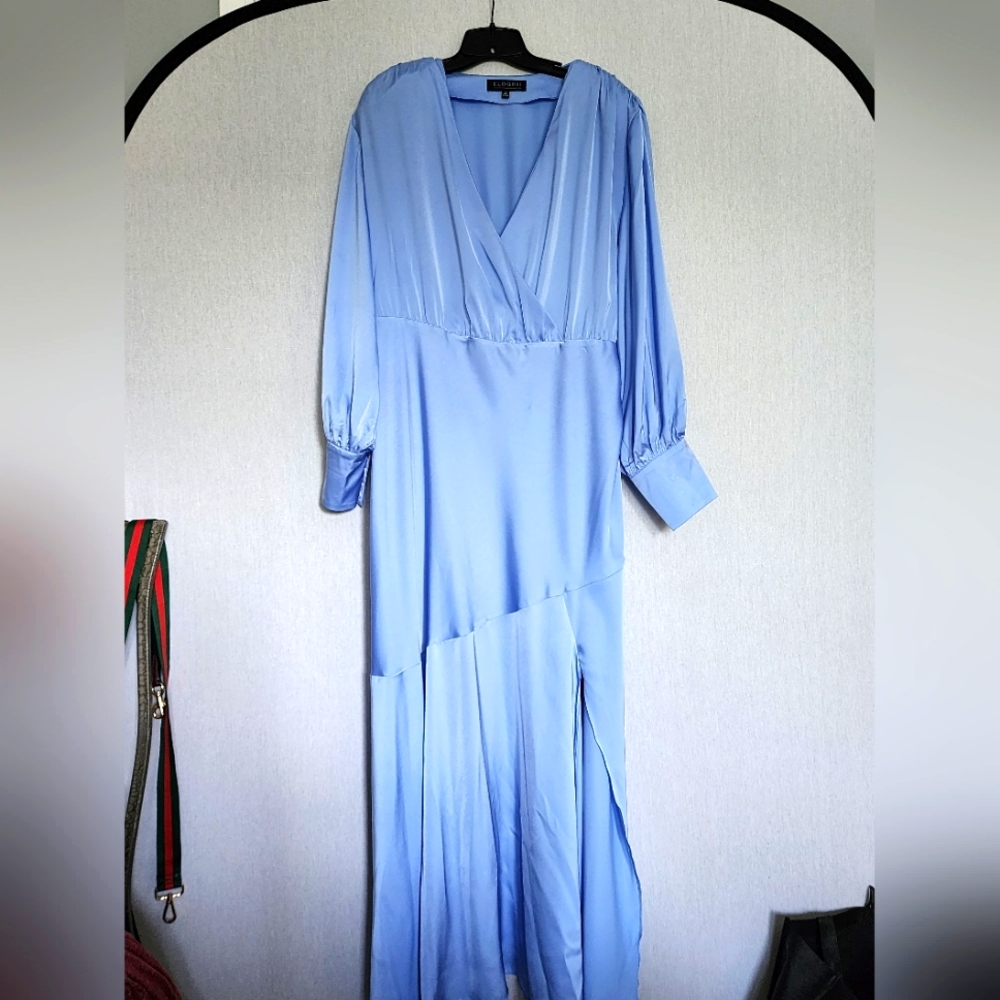 Ankle length satin dress